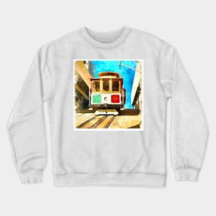 Watercolor San Francisco Cable Car Crewneck Sweatshirt